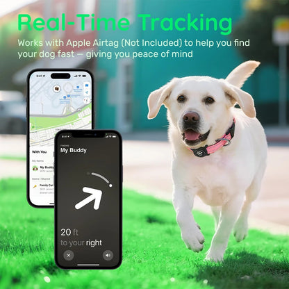 Reflective Dog Collar with Luminous Airtag Holder, Waterproof Soft Padded & Safety Buckle, Air Tag Tracker Case Collars